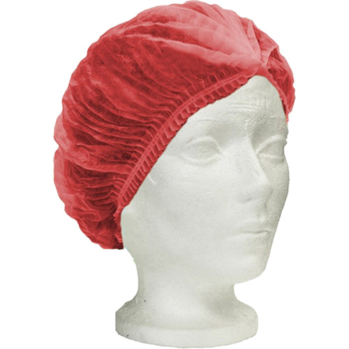 Bonnet bouffant pliss&eacute; RONCO Care, Polypropyl&egrave;ne, 24", Rouge Northern Industrial Supply Inc.