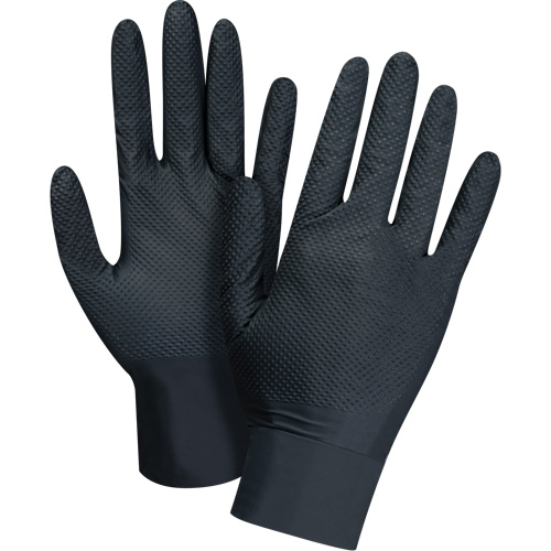 Gants d'examen de poids lourd &agrave; prise tactile, Petit, Nitrile, 8 mils, Sans poudre, Noir, Classe 2 Northern Industrial Supply Inc.