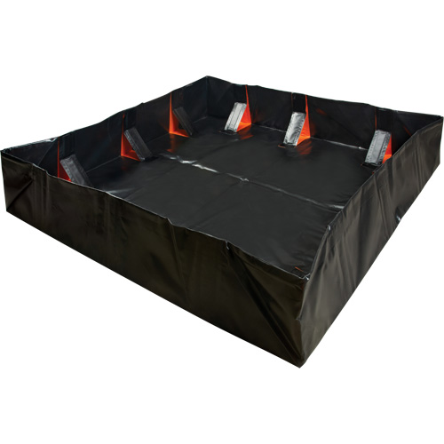 IBX Wall Pop-Up Berm, 1077 US gal. Capacity, 12' W x 12' L x 12" H, Snap-Up Bracket Northern Industrial Supply Inc.