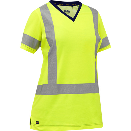 Chemise &agrave; manches courtes et X au dos Bisley pour femmes, Poly-coton, Petit, Jaune lime haute visibilit&eacute; Northern Industrial Supply Inc.