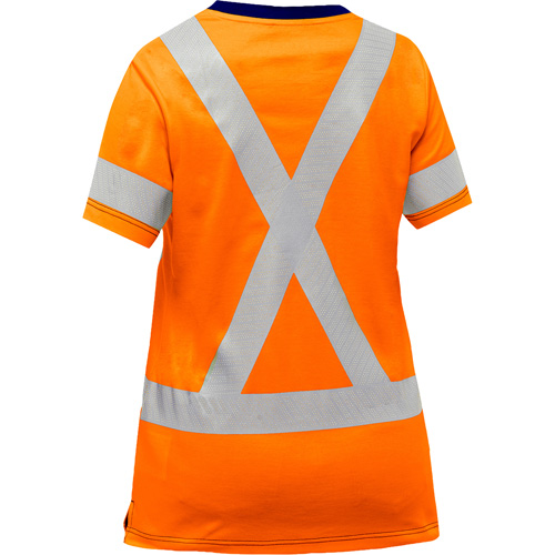 Chemise &agrave; manches courtes et X au dos Bisley pour femmes, Poly-coton, Petit, Orange haute visibilit&eacute; Northern Industrial Supply Inc.