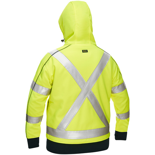 Coton ouat&eacute; doubl&eacute; de sherpa avec capuchon &agrave; fermeture &eacute;clair compl&egrave;te et X au dos Bisley pour femmes, 3T-Grand, Jaune lime haute visibilit&eacute; Northern Industrial Supply Inc.