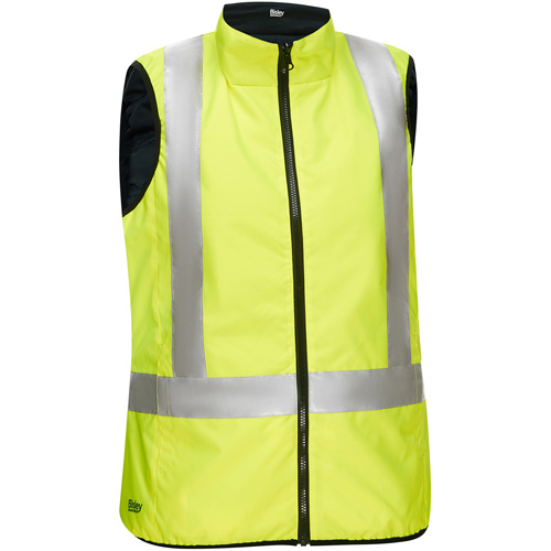 Bisley&reg; X-Back Women's Contoured Reversible Puffer Vest, High Visibility Lime-Yellow, Small, Polyester Northern Industrial Supply Inc.