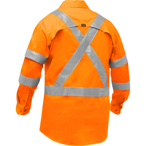 Chemise de travail &agrave; manches longues et X au dos Bisley avec X-Airflow pour femmes, Poly-coton, Petit, Orange haute visibilit&eacute; Northern Industrial Supply Inc.