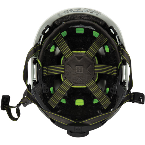 Casque de s&eacute;curit&eacute; d'escalade Fibre Metal, R&eacute;pond aux normes CSA type 2, Suspension Rochet, Ventil&eacute; Northern Industrial Supply Inc.