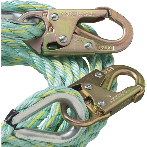 VL-1122-100 Cordage de s&eacute;curit&eacute; vertical avec crochet mousqueton d'ancrage, Copolym&egrave;re Northern Industrial Supply Inc.