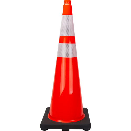 C&ocirc;ne de signalisation de premi&egrave;re qualit&eacute;, 36", Orange, Bande(s) r&eacute;fl&eacute;chissante(s) 4" & 6" Northern Industrial Supply Inc.
