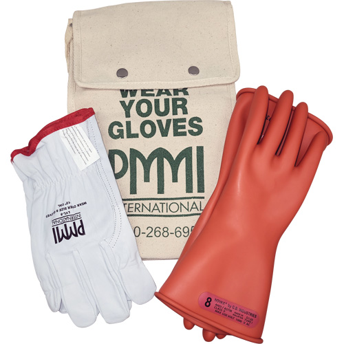 Ensemble de gants isolants en caoutchouc pour l'&eacute;lectricit&eacute;, ASTM classe 0, Taille 8, 11" lo Northern Industrial Supply Inc.