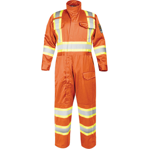 Combinaison ignifug&eacute;e avec bandes haute visibilit&eacute;, Taille Petit, Orange Northern Industrial Supply Inc.