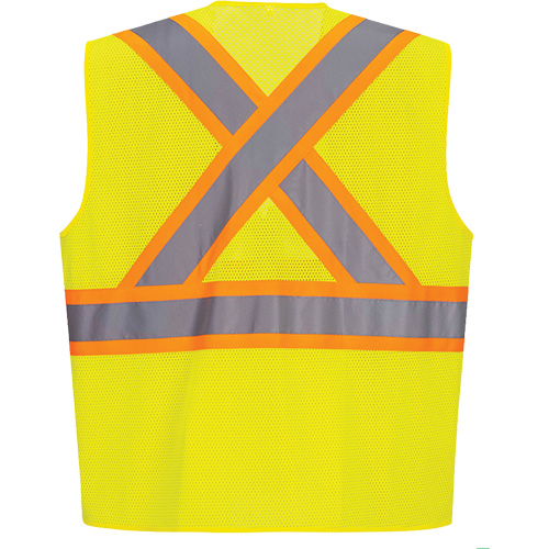 Veste de s&eacute;curit&eacute; &agrave; bandes contrastantes, Jaune lime haute visibilit&eacute;, Petit, Polyester Northern Industrial Supply Inc.
