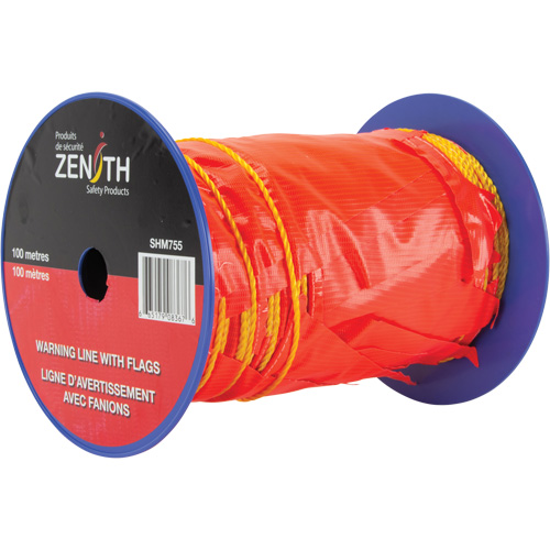 Ligne d'avertissement avec fanions, 328' lo, Orange/Jaune Northern Industrial Supply Inc.