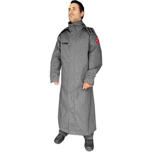 Manteau ignifuge de 52' avec capuchon fixe CoreMAX, Grand, Gris Northern Industrial Supply Inc.