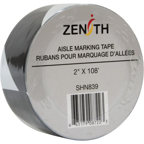 Aisle Marking Tape, 2" x 108', PVC, Black and White Northern Industrial Supply Inc.