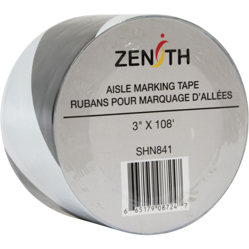 Aisle Marking Tape, 3" x 108', PVC, Black and White Northern Industrial Supply Inc.