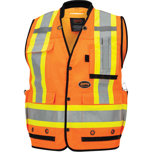 6680 Veste d'arpenteur antimicrobienne haute visibilit&eacute; avec dos en maille, Orange haute visibilit&eacute;, Petit, Polyester Northern Industrial Supply Inc.