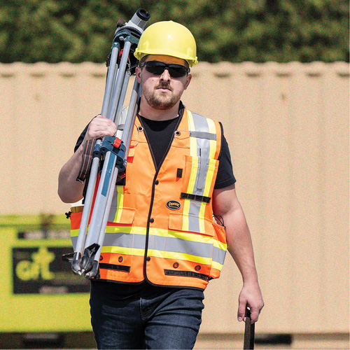 6680 Veste d'arpenteur antimicrobienne haute visibilit&eacute; avec dos en maille, Orange haute visibilit&eacute;, Petit, Polyester Northern Industrial Supply Inc.