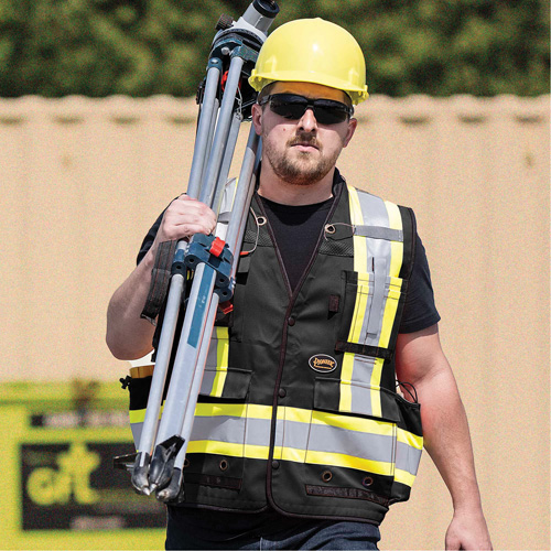 6679 Veste d'arpenteur antimicrobienne haute visibilit&eacute; avec dos en maille, Noir, Petit, Polyester Northern Industrial Supply Inc.