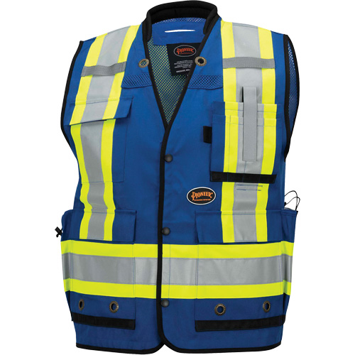 6681 Veste d'arpenteur antimicrobienne haute visibilit&eacute; avec dos en maille, Bleu royal, Petit, Polyester Northern Industrial Supply Inc.