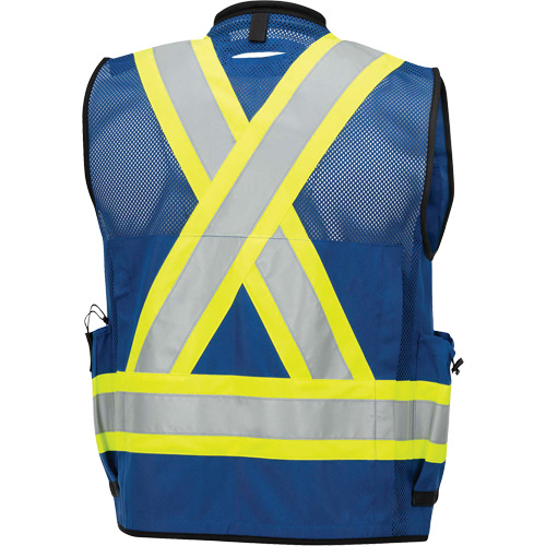 6681 Veste d'arpenteur antimicrobienne haute visibilit&eacute; avec dos en maille, Bleu royal, Petit, Polyester Northern Industrial Supply Inc.