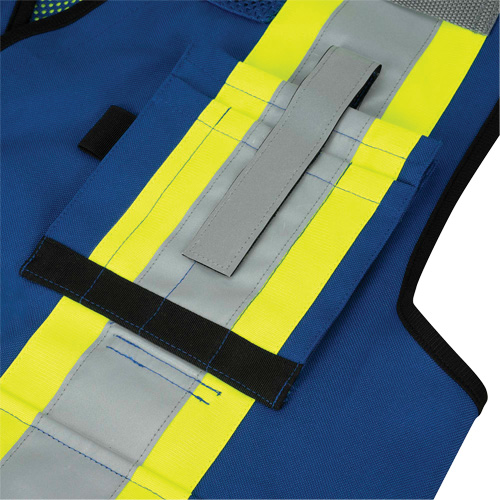 6681 Veste d'arpenteur antimicrobienne haute visibilit&eacute; avec dos en maille, Bleu royal, Petit, Polyester Northern Industrial Supply Inc.