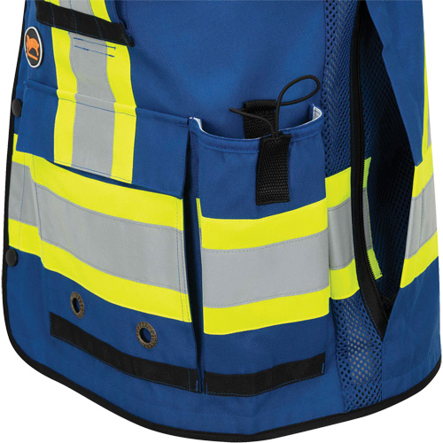 6681 Veste d'arpenteur antimicrobienne haute visibilit&eacute; avec dos en maille, Bleu royal, Petit, Polyester Northern Industrial Supply Inc.