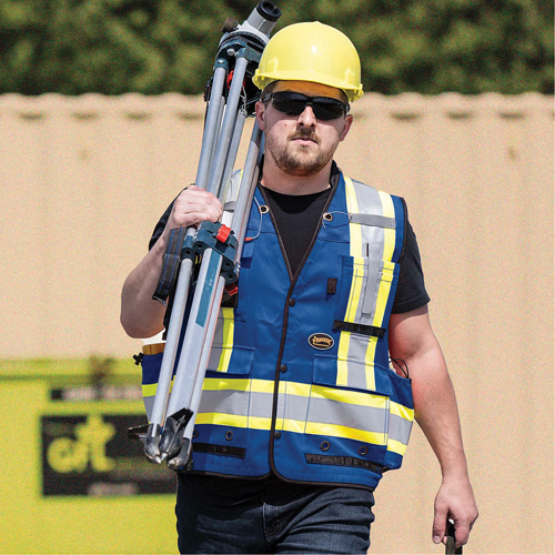 6681 Veste d'arpenteur antimicrobienne haute visibilit&eacute; avec dos en maille, Bleu royal, Petit, Polyester Northern Industrial Supply Inc.