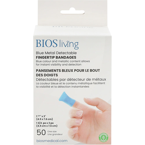 Blue Bandages, Fingertip, 3", Fabric Metal Detectable, Sterile Northern Industrial Supply Inc.