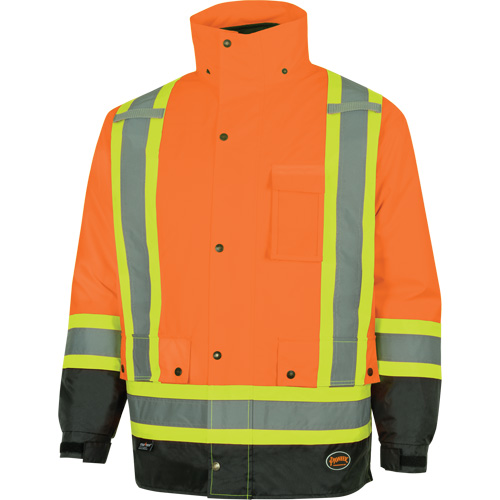 Parka de s&eacute;curit&eacute; d'hiver imperm&eacute;able 7-en-1 5056 Pioneer Yukon, Polyester, Noir/Orange haute visibilit&eacute;, T-petit Northern Industrial Supply Inc.