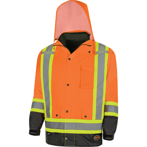 Parka de s&eacute;curit&eacute; d'hiver imperm&eacute;able 7-en-1 5056 Pioneer Yukon, Polyester, Noir/Orange haute visibilit&eacute;, T-petit Northern Industrial Supply Inc.