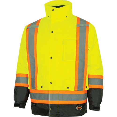 Parka de s&eacute;curit&eacute; d'hiver imperm&eacute;able 7-en-1 5057 Pioneer Yukon, Polyester, Noir/Jaune lime haute visibilit&eacute;, T-petit Northern Industrial Supply Inc.