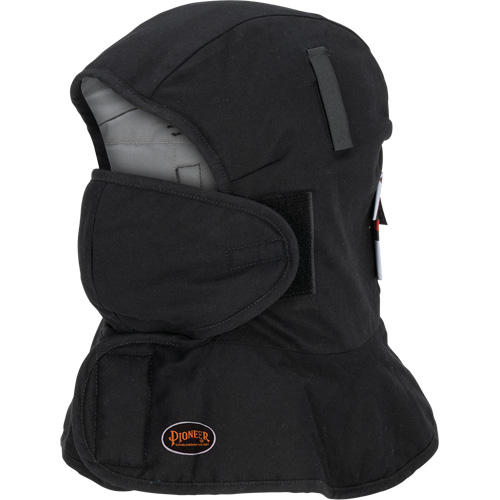 Pioneer 765A Flame-Resistant Quilted Hard Hat Liner with Long Neck & Detachable Mouthpiece, Black/Grey, Cotton/FR-Tech&reg;/Modacrylic/Nylon Northern Industrial Supply Inc.