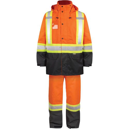 High-Visibility 150-Deniers Rain Suit, Polyester, X-Large, High Visibility Orange Northern Industrial Supply Inc.