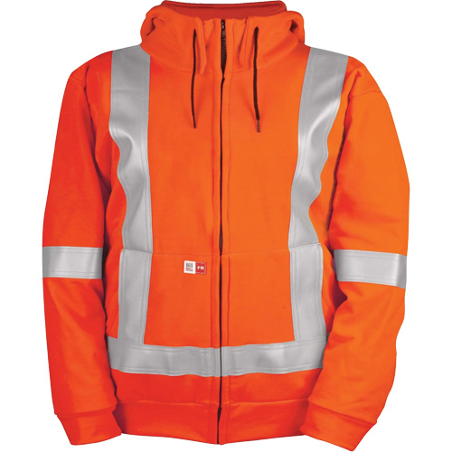 High-Visibility Wind Resistant Zip-Front Sweatshirt with DetachableHood, Men's, X-Large, High Visibility Orange, 27.7 cal/cm² Northern Industrial Supply Inc.