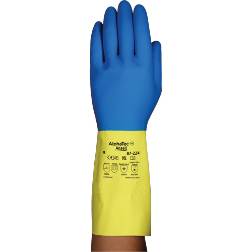 Alphatec&reg; 87-224 Chemical-Resistant Gloves, Size 7, 12.8" L, Neoprene/Rubber Latex, Cotton/Flock-Lined Inner Lining, 26.8-mil Northern Industrial Supply Inc.
