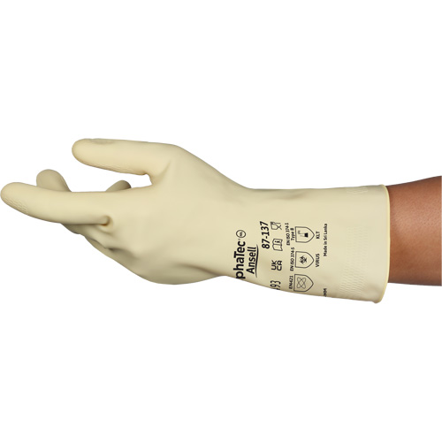 AlphaTec&reg; 87-137 Lightweight Natural Gloves, Size 9, 11.8" L, Rubber Latex, 16-mil Northern Industrial Supply Inc.