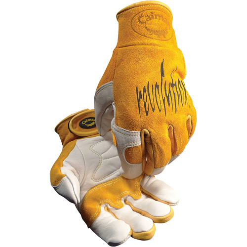 Gants de soudeur TIG/MIG de premi&egrave;re qualit&eacute; Caiman avec fermeture &agrave; boucles & crochets, Cuir de vache refendu, Taille Moyen Northern Industrial Supply Inc.