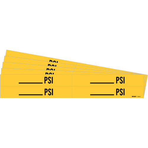 Marqueurs de tuyau avec espace vierge suivi de PSI, Autocollant, 1-1/8" h x 7" la, Noir sur jaune Northern Industrial Supply Inc.