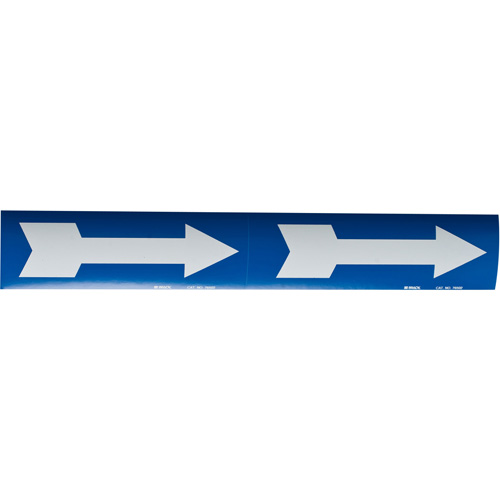 Arrow Pipe Markers, Self-Adhesive, 4" H x 12" W, White on Blue Northern Industrial Supply Inc.