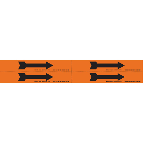 Arrow Pipe Markers, Self-Adhesive, 1-1/8" H x 7" W, Black on Orange Northern Industrial Supply Inc.