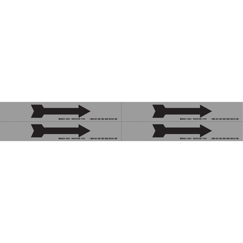 Arrow Pipe Marker, Self-Adhesive, 1-1/8" H x 7" W, Black on Aluminum Northern Industrial Supply Inc.