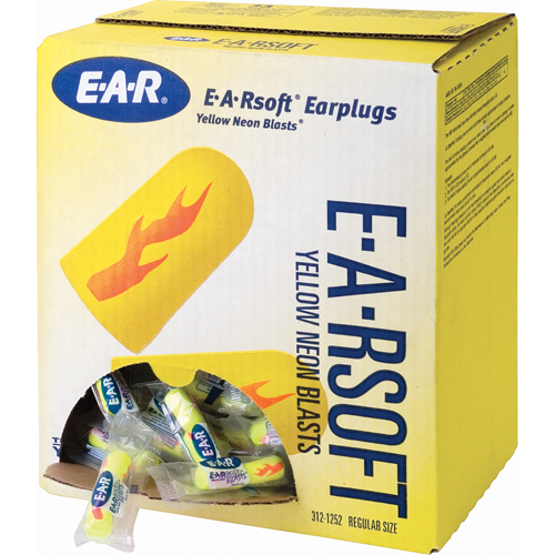 E-A-Rsoft Yellow Neon Blasts Earplugs, Bulk - Polybag Northern Industrial Supply Inc.