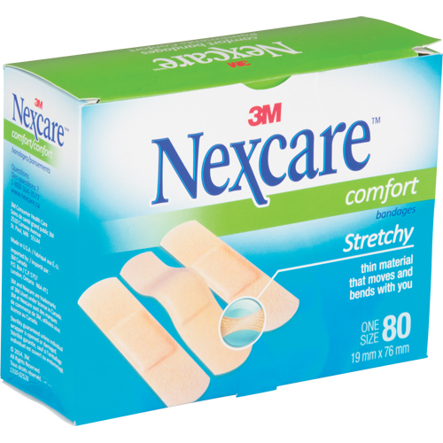 Bandages confortables Nexcare, Rectangulaire/carr&eacute;e, 3", Tissu, St&eacute;rile Northern Industrial Supply Inc.