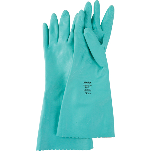 StanSolv&reg; Embossed Z-Pattern Grip Gloves, Size Small/7, 14" L, Nitrile, Interlock Inner Lining, 11-mil Northern Industrial Supply Inc.