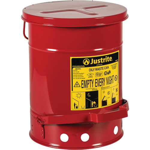 Contenants pour d&eacute;chets huileux, Homologu&eacute; FM/List&eacute; UL, 6 gal. US, Rouge Northern Industrial Supply Inc.