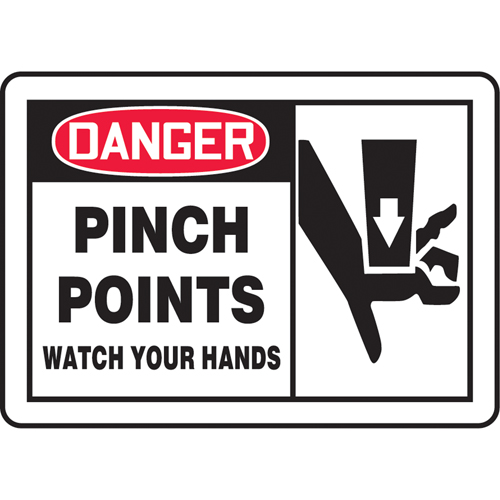 Enseigne  Pinch Points , 7" x 10", Plastique, Anglais avec pictogramme Northern Industrial Supply Inc.