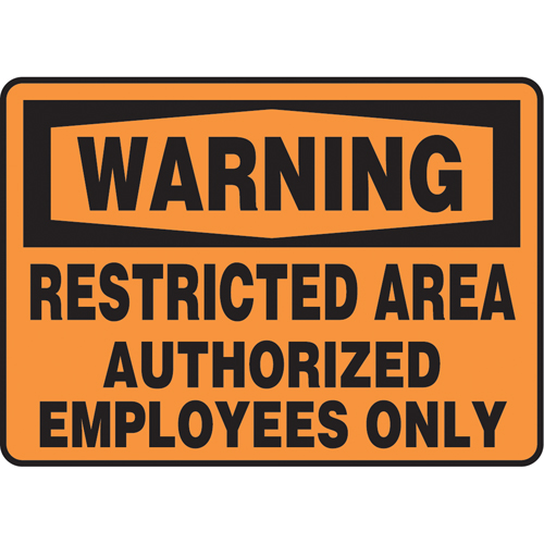 Enseigne  Restricted Area , 7" x 10", Vinyle, Anglais Northern Industrial Supply Inc.
