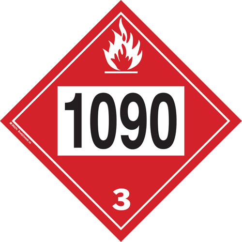 1090 Acetone Flammable Liquid TDG Placard, Plastic Northern Industrial Supply Inc.