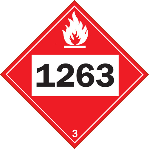 Plaque-&eacute;tiquette TMD 1263 pour liquide inflammable peinture, Plastique Northern Industrial Supply Inc.