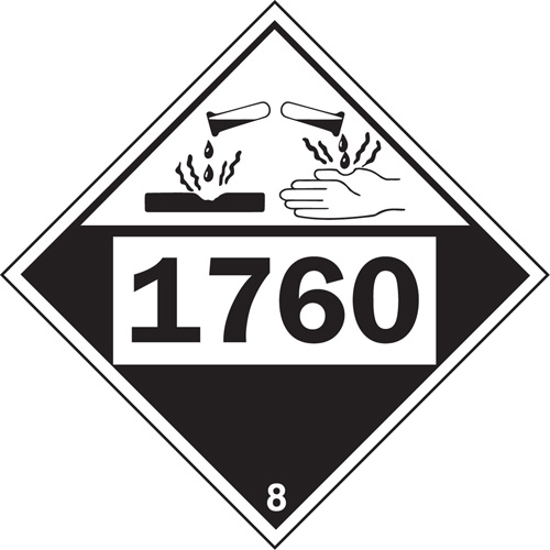 1760 Aluminum Phosphate Corrosive Materials TDG Placard, Plastic Northern Industrial Supply Inc.