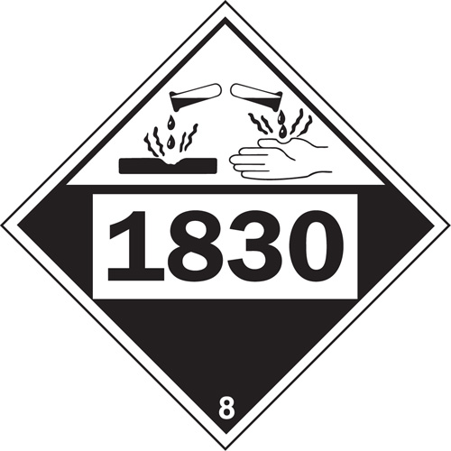 Plaque-&eacute;tiquette TMD 1830 pour mat&eacute;riaux corrosifs acide sulfurique, Plastique Northern Industrial Supply Inc.